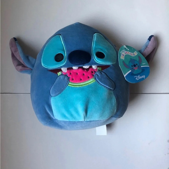 *NWT* Squishmallows x Disney 8” Lilo & Stitch - Stitch Eating Watermelon Plush - Picture 1 of 6